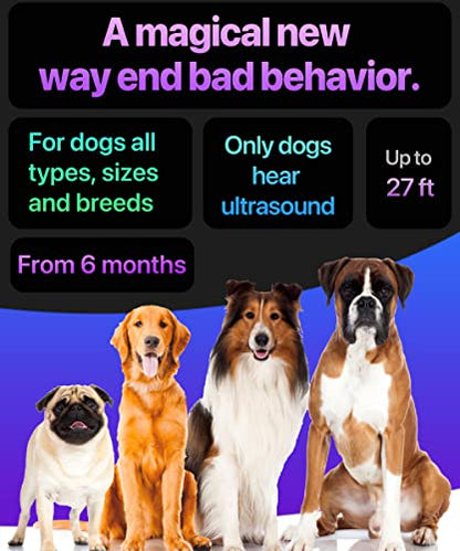 Dispositivo disuasorio de ladridos de perros, detiene el mal comportamiento | No es necesario gritar ni golpear, solo señale al perro (el suyo o el de sus vecinos), presione el botón | Ultrasónico de largo alcance | Alternativa al collar antiladridos