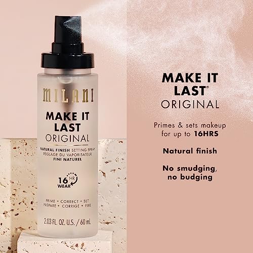 Milani Make It Last Original - Natural Finish Setting Spray 3-in-1 Setting Spray and Primer- Prime + Correct + Set Makeup Finishing Spray and Primer - Long Lasting Makeup Primer and Spray (2.03 Fl. Oz.)