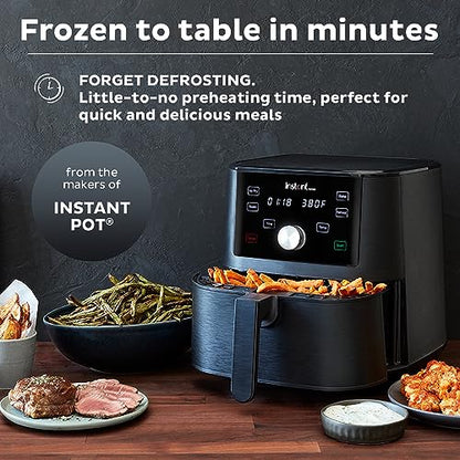 Horno freidora de aire Instant Vortex de 4 cuartos, funciones 4 en 1, de los creadores de Instant Pot, programas de cocción inteligentes personalizables, canasta antiadherente y apta para lavavajillas, aplicación con más de 100 recetas