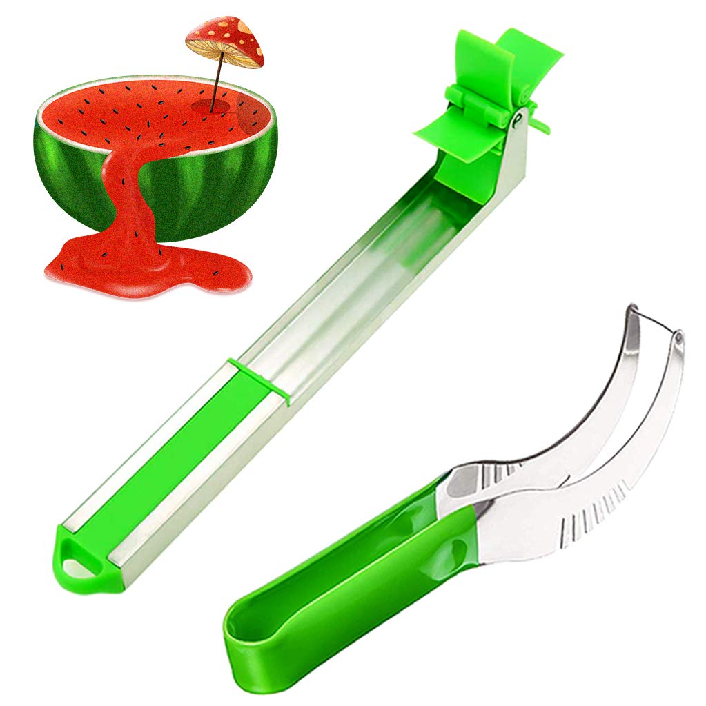 Cortador de molino de viento de sandía, kit de bola de melón Ksndurn, herramienta para cortar sandía y cortador de molino de viento de sandía de acero inoxidable, paquete de 2 - Herramientas y gadgets de cocina - Grifo de sandía - Cuchillo de fruta