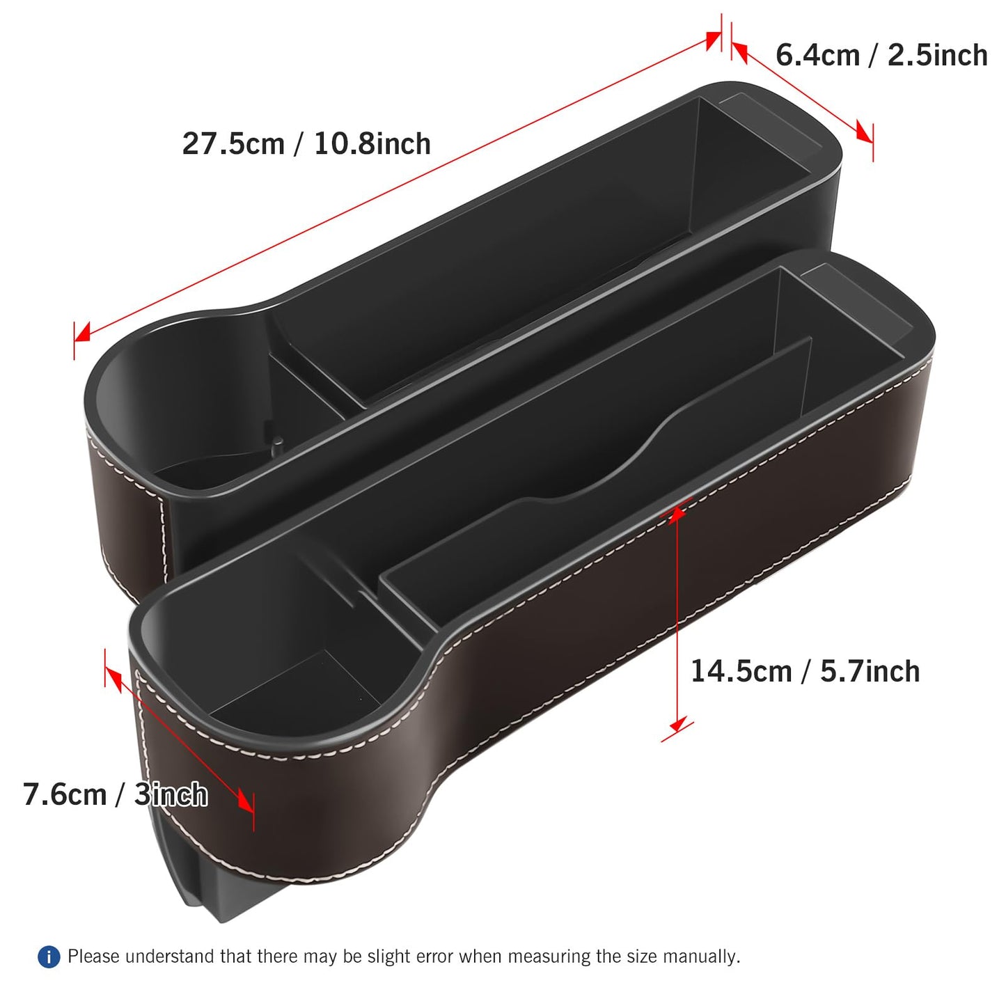 PRODUCTO 608 ABOCK Paquete de 2 organizadores multifuncionales para espacio de asiento de coche, accesorios con portavasos, uso para teléfonos, vasos de agua, llaves, tarjetas (marrón moca)