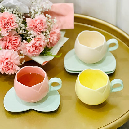 PRODUCTO 519 Yasumint Taza De Tulipan, Linda Taza De Tulipans Rosa/Amarilla/Beige/Roja, Hermosa Taza En Forma De Tulipan, Cute Tulip Coffee Mug (Pink)