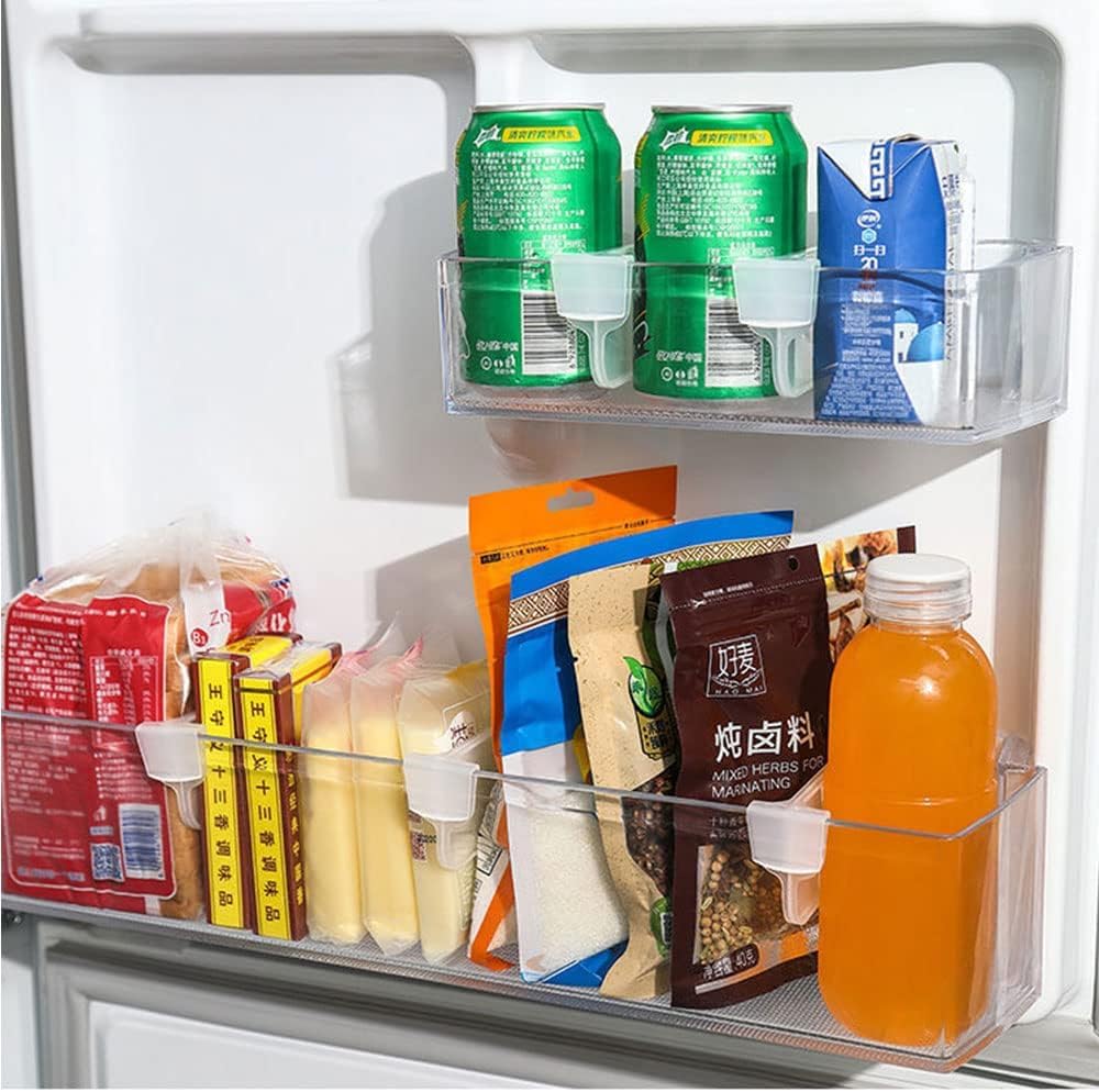 PRODUCTO 316 Organizador de divisores de refrigerador de plástico, caja de almacenamiento ajustable a presión, separador de rejilla de despensa para refrigerador, separadores de espacio a presión para puerta de refrigerador, dispositivo de almacenamiento