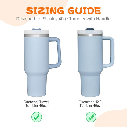 PRODUCTO 492 DMTINTA Tazón de refrigerio para vaso Stanley de 40 oz con asa, Bandeja de refrigerio para vaso compatible con taza Stanley de 40 oz con asa, Anillo de refrigerio reutilizable para accesorios de taza Stanley, Tazón de refrigerio crema