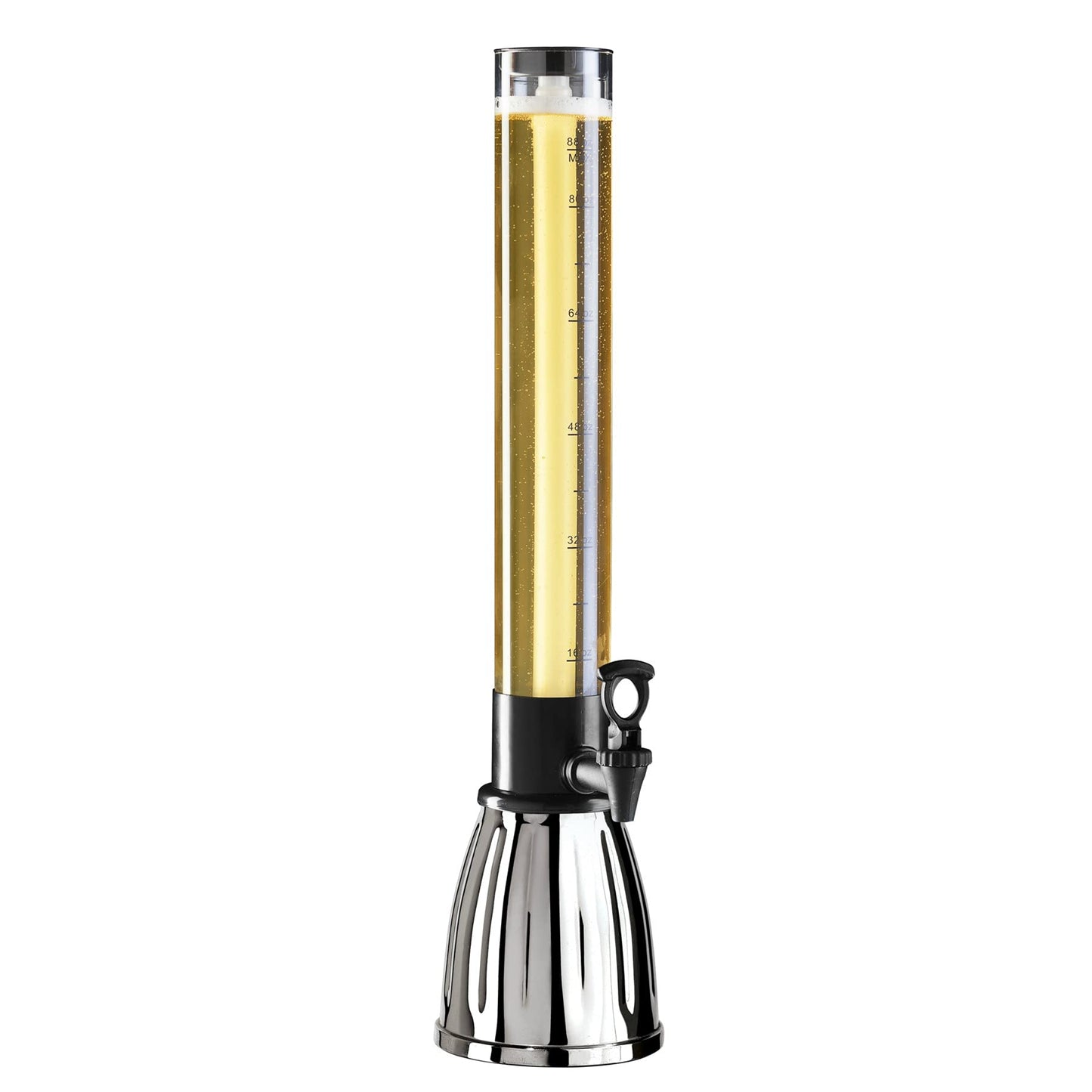 PRODUCTO 485 OGGI Beer Tower 3L/100oz - Dispensador de bebidas con espiga y tubo de hielo, Torre Margarita, Torre Mimosa, Dispensadores de bebidas perfectos para fiestas, Torre de bebidas, Capacidad para 6 pintas de cerveza - Inoxidable