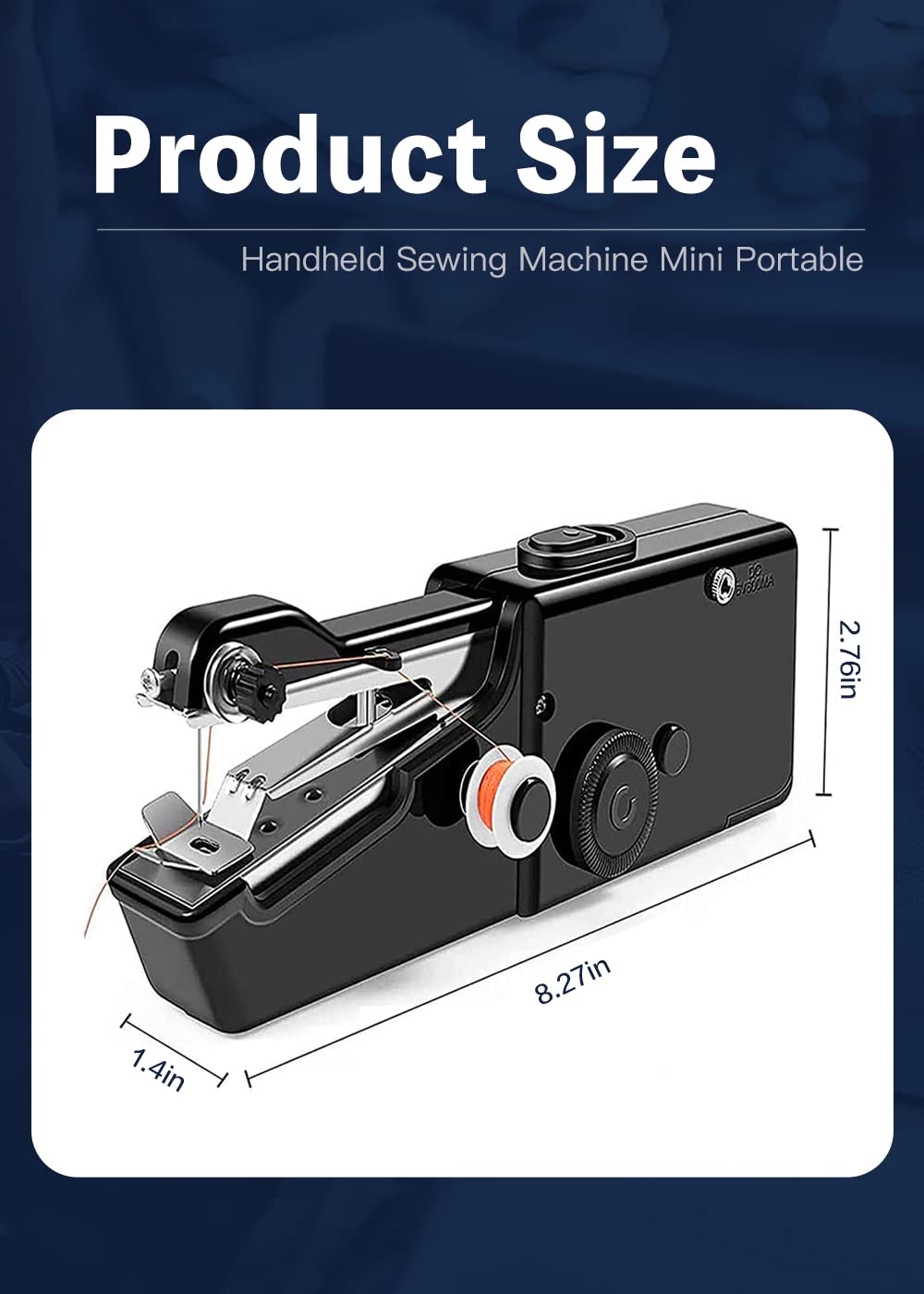 PRODUCTO 262 Máquina de coser de mano, mini máquina de coser de mano para costura rápida, máquina de coser portátil, kit de herramientas para reparación de ropa y manualidades de costura, adecuado para el hogar, viajes y bricolaje (negro)