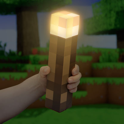 PRODUCTO 119 Paladone Minecraft Lámpara Antorcha y Luz Nocturna, Montable en la Pared o Independiente, Funciona con Baterías, Licencia Oficial para Decoración de Habitaciones Minecraft