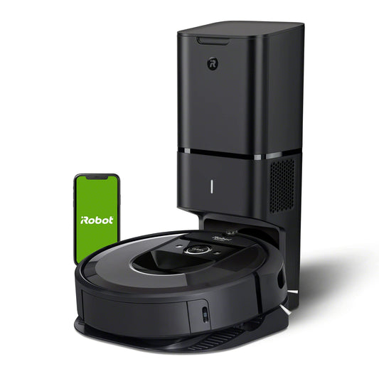 PRODUCTO 294 Robot aspirador iRobot Roomba i7+ (7550) con eliminación automática de suciedad: se vacía hasta por 60 días, conexión Wi-Fi, mapeo inteligente, funciona con Alexa, ideal para pelos de mascotas, alfombras y pisos duros