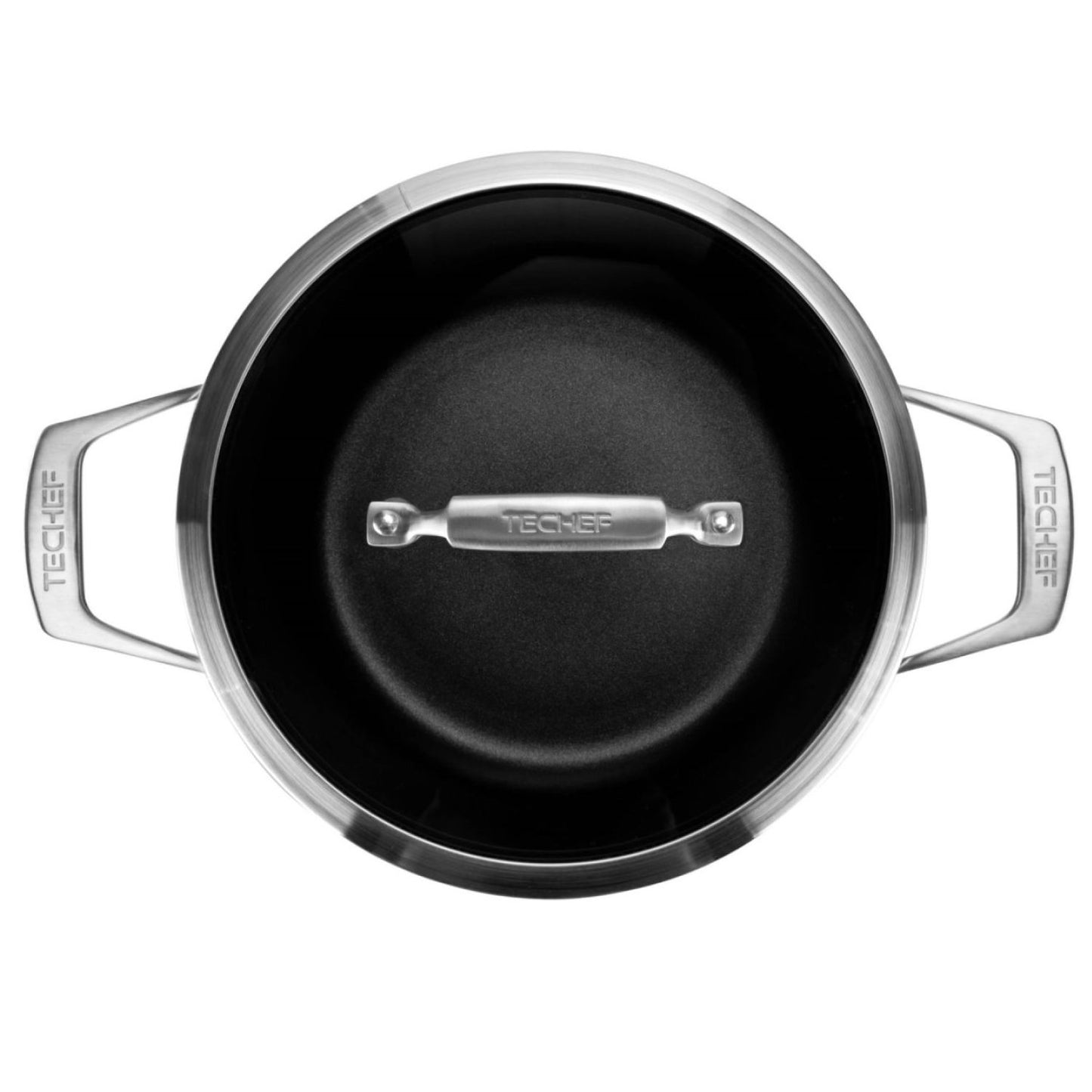 PRODUCTO 575 TECHEF - Colección Onyx - Olla de sopa de 5 cuartos con tapa de vidrio, recubierta con nuevo revestimiento antiadherente de teflón platino (sin PFOA) (5 cuartos)