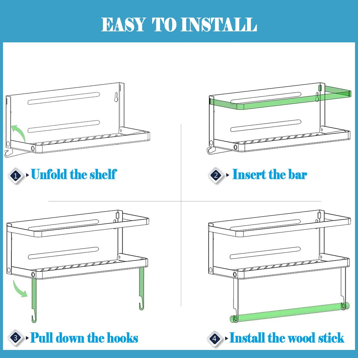 PRODUCTO 484 Soporte magnético para toallas de papel, estante magnético para especias 2 en 1 con ganchos, estante de montaje en pared para refrigerador (negro, con gancho)