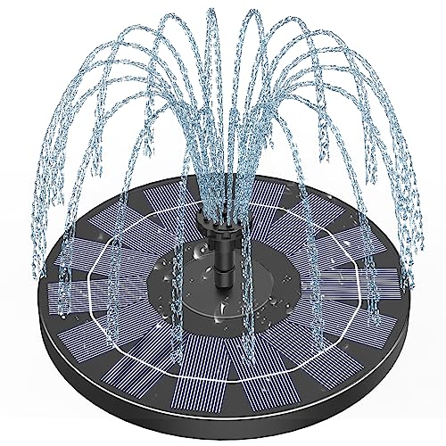 PRODUCTO 614-2 Bomba de fuente solar AISITIN 2024 Fuente solar de baño para pájaros con 6 boquillas, fuente de agua solar de 2,5 W para baño de pájaros, jardín, estanques, piscina, pecera y exteriores