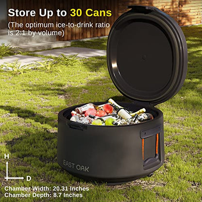 East Oak Cooler, 45 QT grande portátil a prueba de fugas al aire libre duro 44 latas con drenaje y asa, caja de hielo de alta capacidad con tapa extraíble, refrigerador rotomoldeado aislado para camping, playa