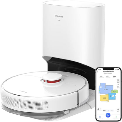 PRODUCTO 254 Dreametech D10 Plus Robot Aspirador y Mopa con Base Autovaciable para 45 Días de Limpieza, Aspirador Robótico con Succión de 4000 Pa y Navegación LiDAR, Compatible con Alexa, Conexión Wi-Fi