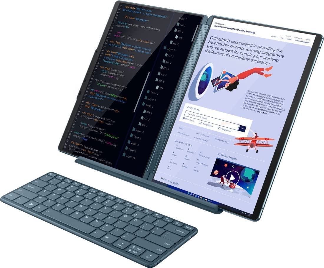 PRODUCTO 515 Mavark Nuevo Yoga Book 9i 2 en 1 13.3" 2.8K Pantalla dual OLED Touch Laptop 13 Gen i7-1355U Stylus Pen 3, teclado inalámbrico, mouse y lápiz óptico con luz (512 GB|32 GB RAM|11 PRO)