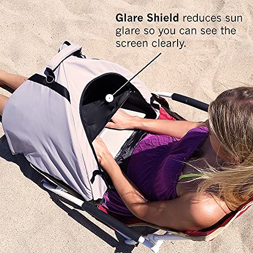 Laptop Tent Sun Shade & Water-Resistant Laptop Bag with Glare Shield, Shoulder Strap, Portable Case for Working Outside | Foldable | Privacy Cover Hood | Heat & Light Reflective Outdoor UV Material