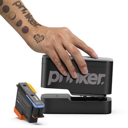 PRODUCTO 596 Paquete de dispositivo de tatuaje temporal Prinker S para sus tatuajes personalizados instantáneos con tinta negra cosmética premium - Compatible con dispositivos iOS y Android