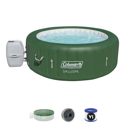 PRODUCTO 149 Spa inflable con bañera de hidromasaje Coleman SaluSpa | Jacuzzi portátil con sistema de agua caliente y 140 chorros de burbujas | Se adapta hasta 4 personas