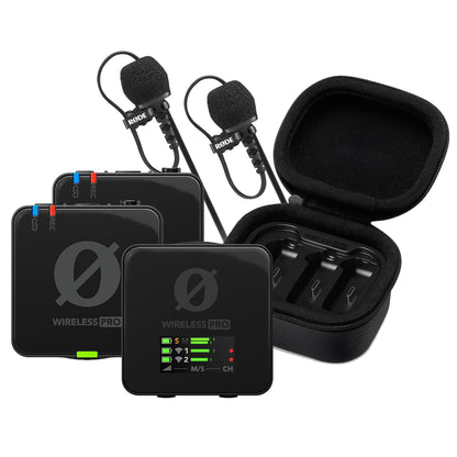 PRODUCTO 331 RODE Wireless PRO Sistema de micrófono inalámbrico compacto con código de tiempo, grabación flotante integrada de 32 bits, 2 micrófonos Lavalier y estuche de carga inteligente para filmación y creación de contenido