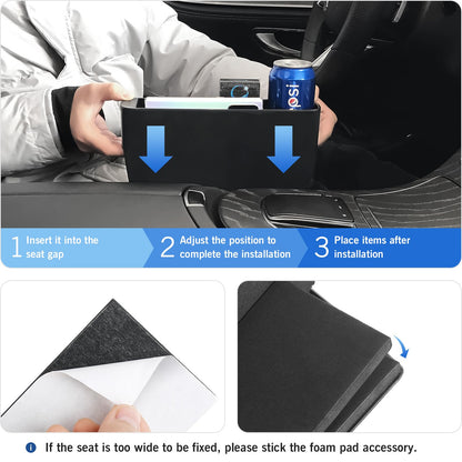 PRODUCTO 608 ABOCK Paquete de 2 organizadores multifuncionales para espacio de asiento de coche, accesorios con portavasos, uso para teléfonos, vasos de agua, llaves, tarjetas (marrón moca)