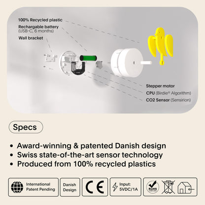 PRODUCTO 242 Monitor de CO2 para interiores  - Medidor de calidad del aire para el hogar y la oficina - Promueve la salud física y mental - Medición precisa de CO2 - Decoración interior moderna - Reducción de riesgos para la salud con aire limpio