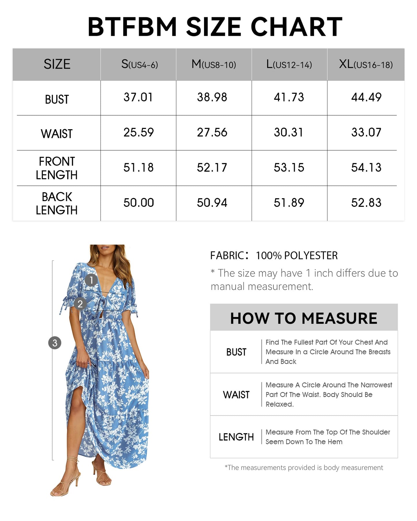 PRODUCTO 589-1 BTFBM Womens Summer Dresses 2024 Resort Wear Casual Short Sleeve Floral Print Bohemian V Neck Ruffle Flowy Maxi Dress(White Branch Blue, Small)