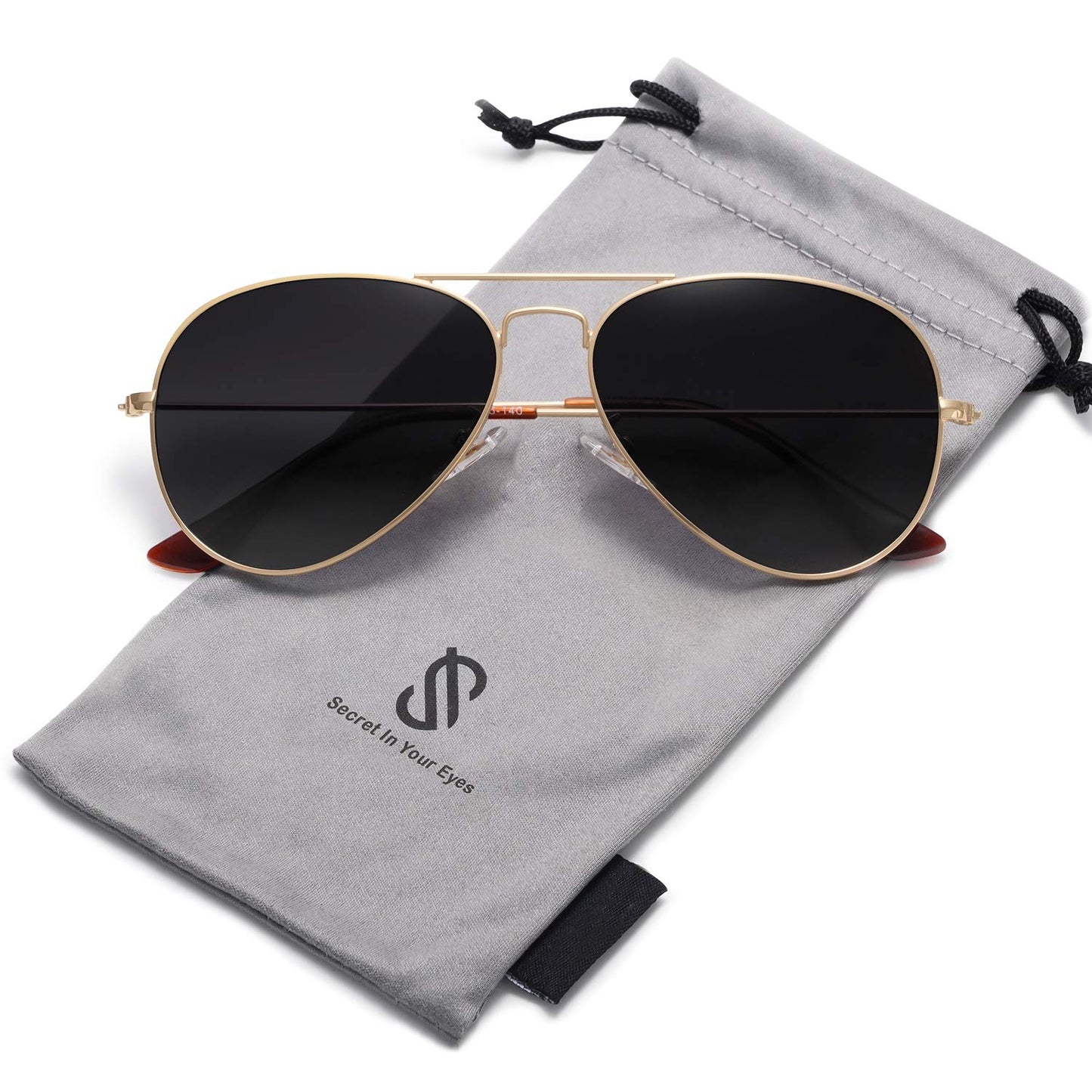 PRODUCTO 606-2 SOJOS Gafas de sol polarizadas de aviador clásicas para hombres y mujeres estilo retro vintage, dorado/gris degradado