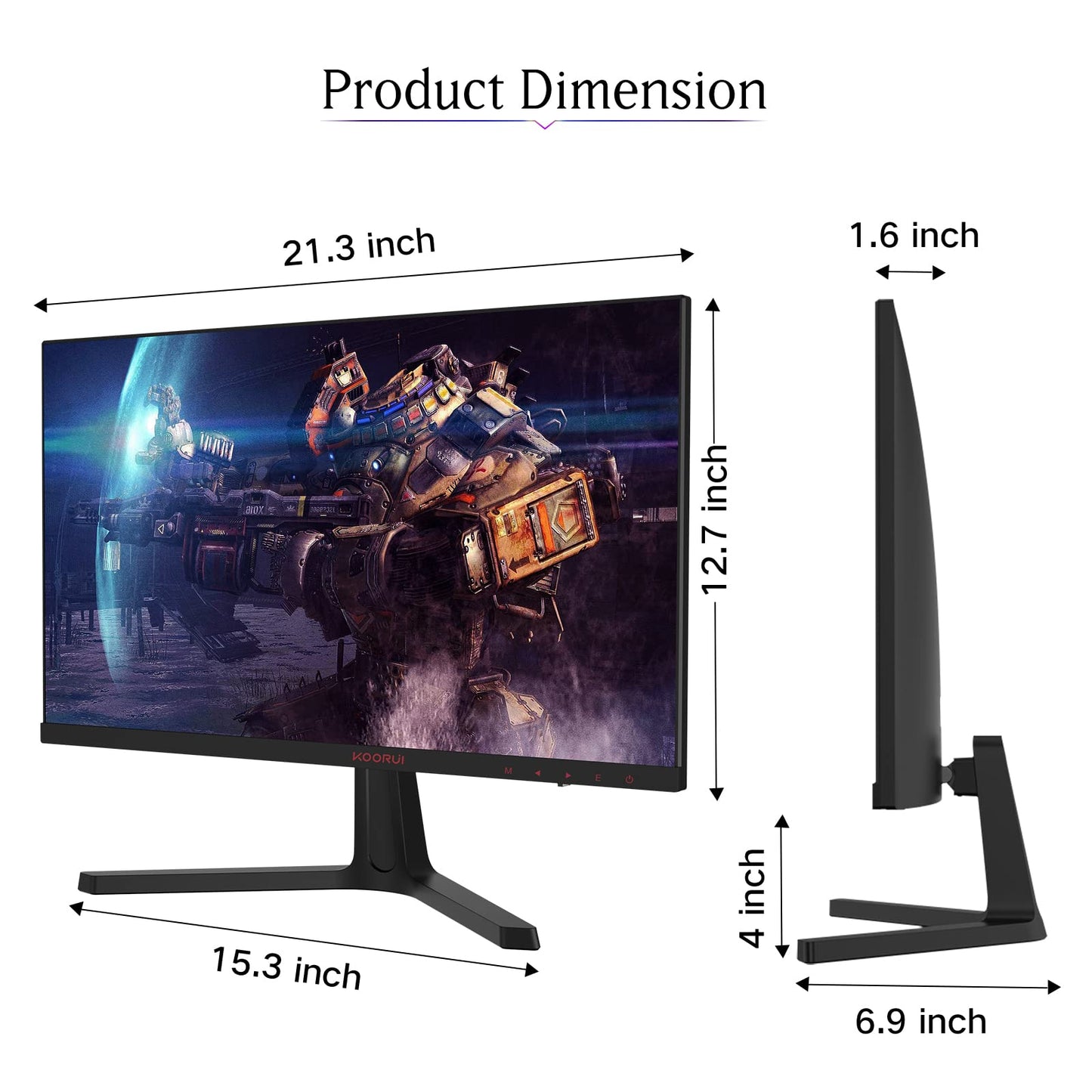 PRODUCTO 268 KOORUI Monitor de computadora de 24 pulgadas -Monitor de juegos FHD 1080P 165 Hz VA 1 ms, tecnología AdaptiveSync, monitores LED con ultradelgados, HDMI X2 /DP, compatible con VESA, inclinación ajustable, cuidado de los ojos 24E4