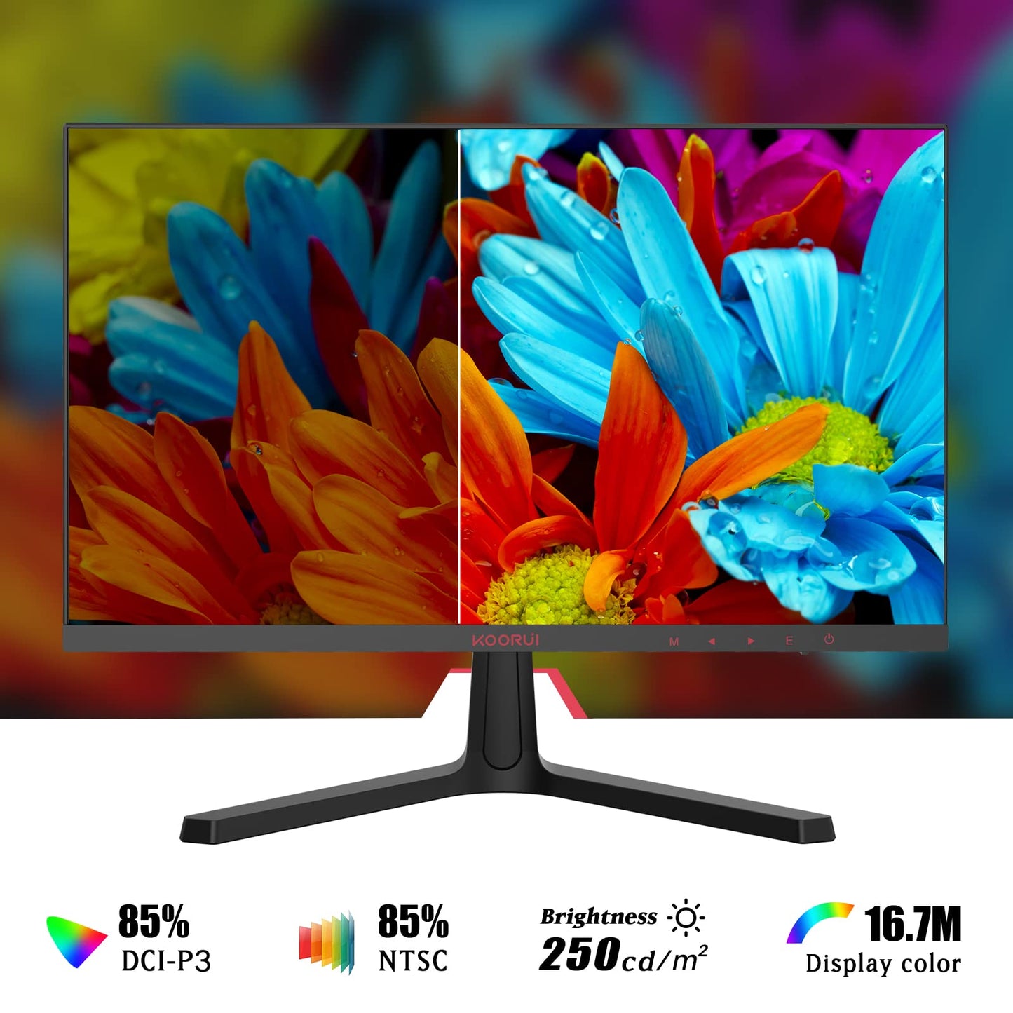 PRODUCTO 268 KOORUI Monitor de computadora de 24 pulgadas -Monitor de juegos FHD 1080P 165 Hz VA 1 ms, tecnología AdaptiveSync, monitores LED con ultradelgados, HDMI X2 /DP, compatible con VESA, inclinación ajustable, cuidado de los ojos 24E4