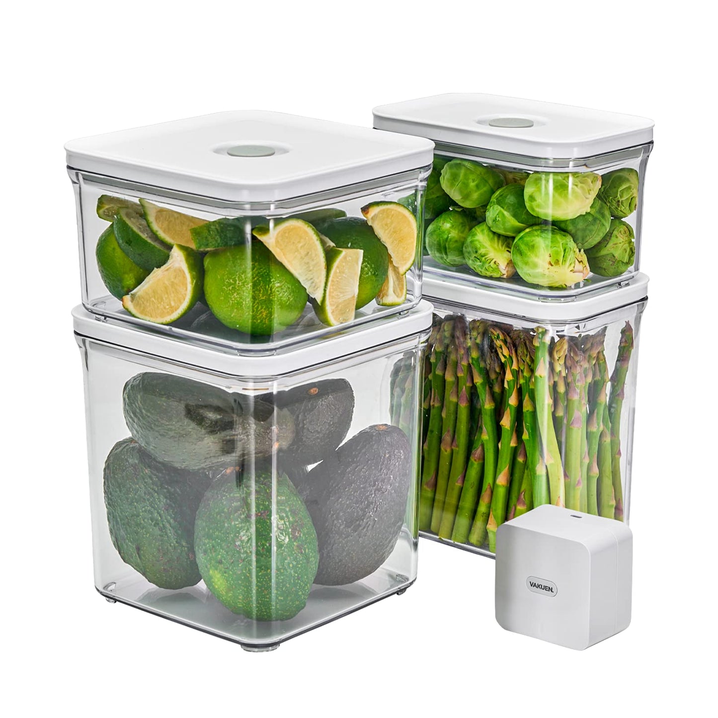 PRODUCTO 420 Juego  de máquina selladora al vacío y recipientes herméticos para almacenamiento de alimentos , recipiente de 4 piezas con sellador, 100% a prueba de fugas, mantiene los alimentos frescos hasta 5 veces más que el almacenamiento sin vacío.