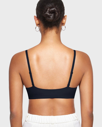 PRODUCTO 613 INLYRIC Bralettes Inbarely para mujer, sujetadores tipo camisola, sin aros, inalámbricos, sin costuras, sin forro, cómodo sujetador deportivo negro mediano