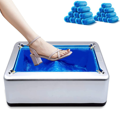 PRODUCTO 508 Dispensador automático de cubiertas de zapatos, 200 piezas de cubiertas de zapatos desechables para interiores, botines para máquina portátil se adapta a un tamaño, cubierta de zapatos protege el piso para casa, oficina, hospital\