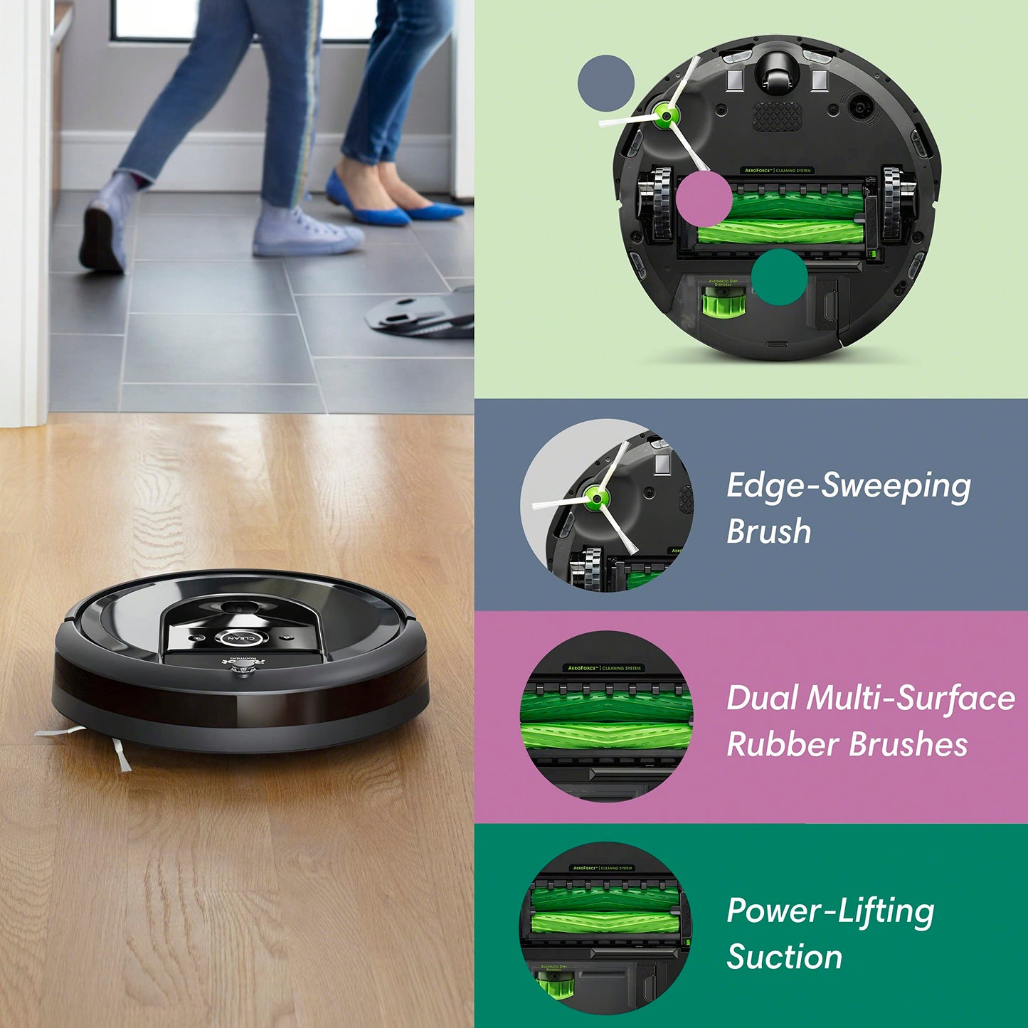 PRODUCTO 294 Robot aspirador iRobot Roomba i7+ (7550) con eliminación automática de suciedad: se vacía hasta por 60 días, conexión Wi-Fi, mapeo inteligente, funciona con Alexa, ideal para pelos de mascotas, alfombras y pisos duros