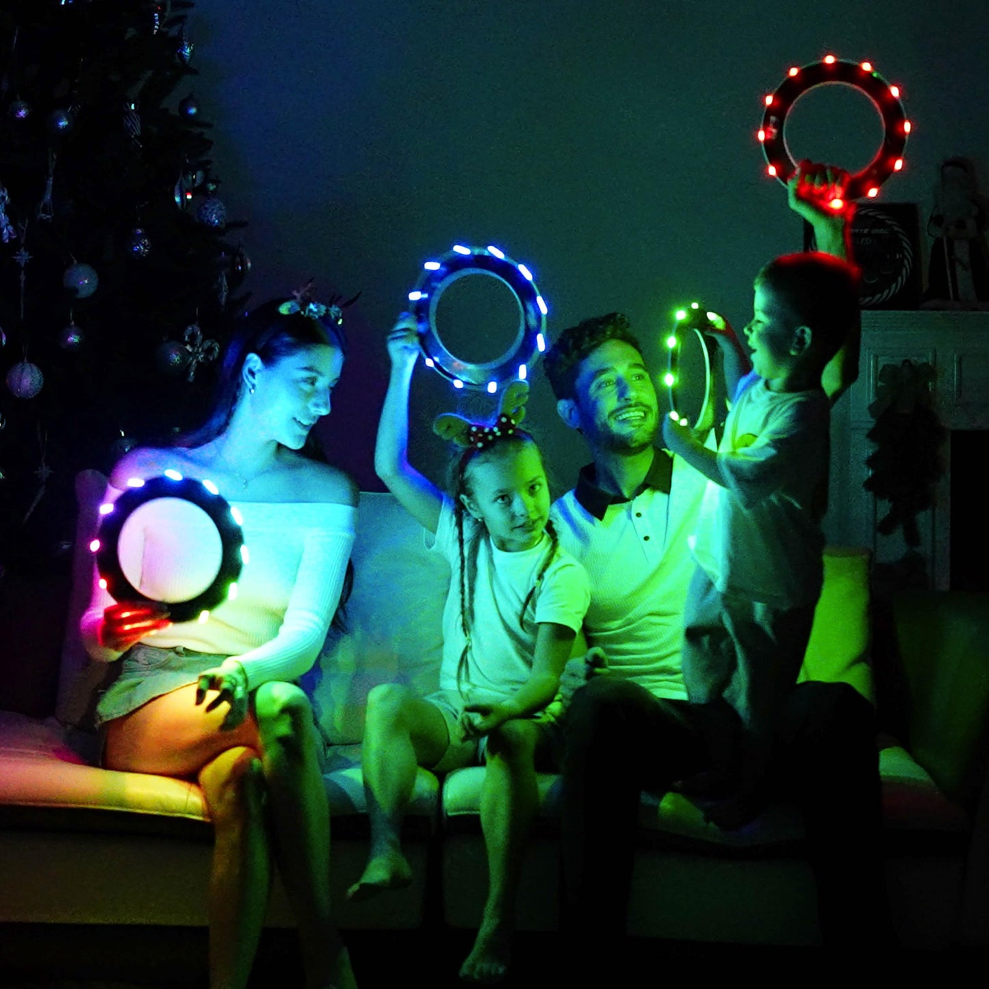 PRODUCTO 49 TOSY Anillo volador – 12 LED, súper brillante, borde muy suave y fosforescente, iluminación automática, seguro, impermeable, disco volador ligero, divertido juguete de regalo de Navidad y exterior/interior para niños/niñas/niños