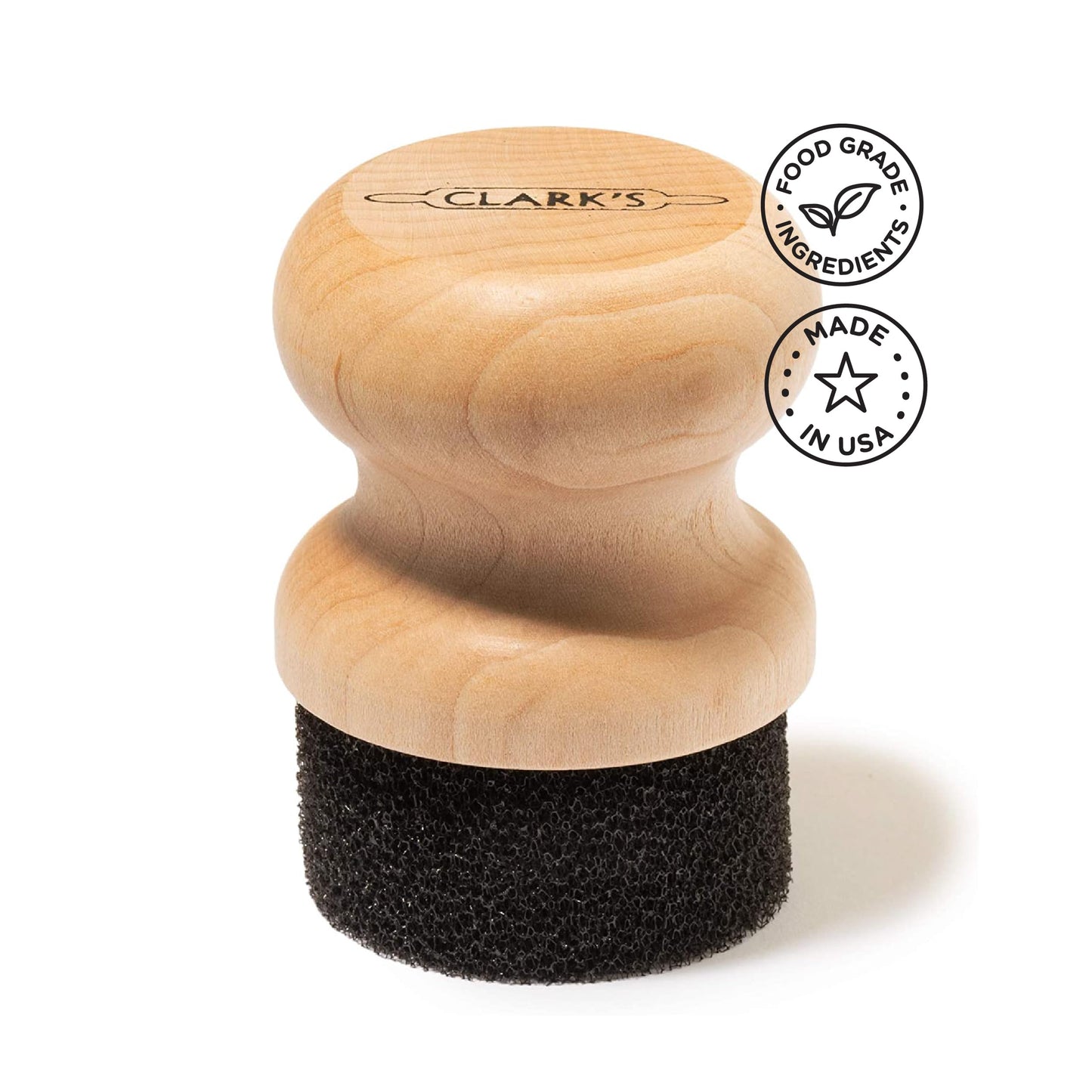 PRODUCTO 481 CLARK'S Aplicador de cera y aceite mineral de grado alimenticio para tablas de cortar de madera redondas, bloques de carnicero, bambú y utensilios - Construcción de arce de EE. UU.