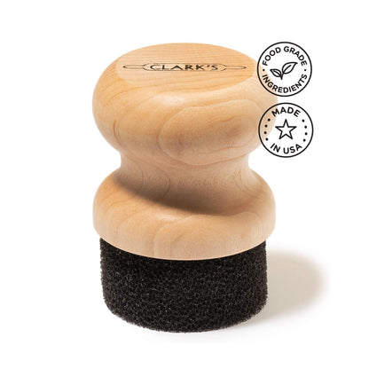 PRODUCTO 481 CLARK'S Aplicador de cera y aceite mineral de grado alimenticio para tablas de cortar de madera redondas, bloques de carnicero, bambú y utensilios - Construcción de arce de EE. UU.