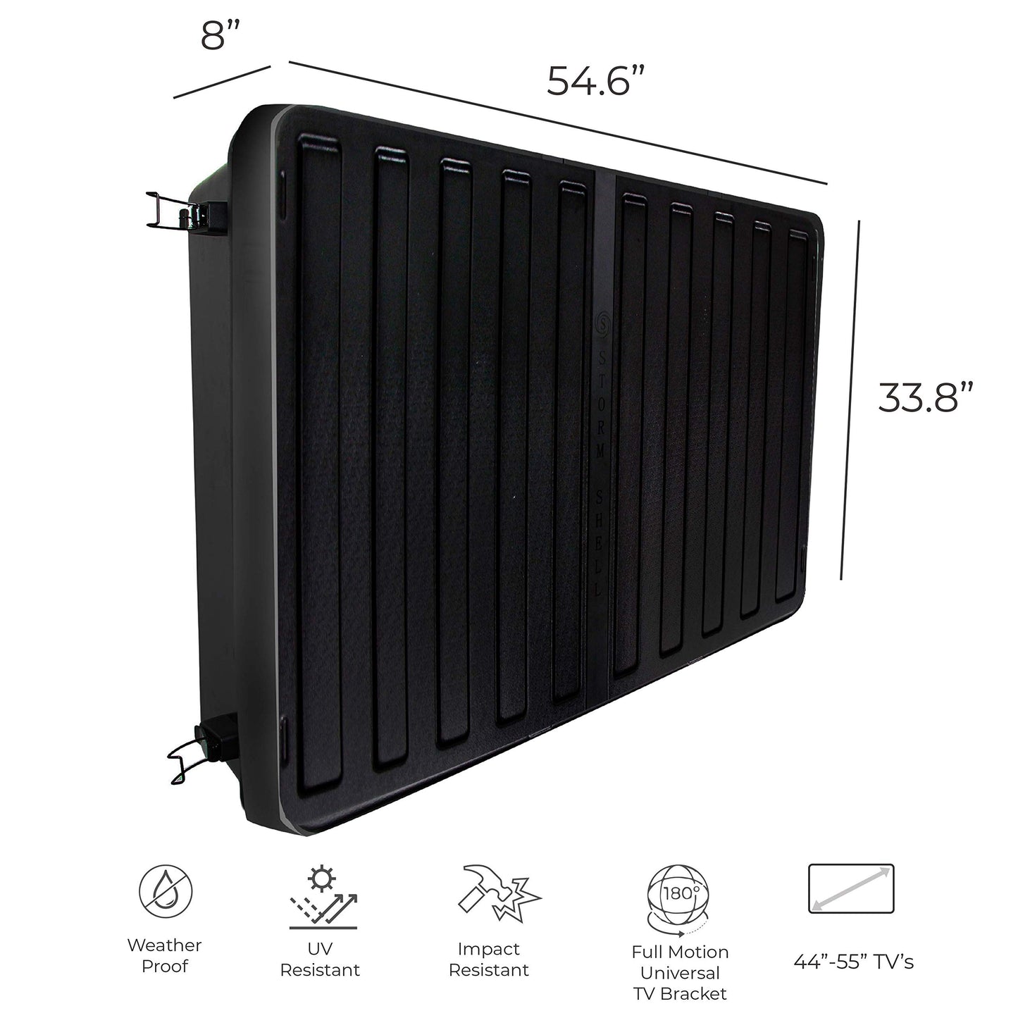 PRODUCTO 325 Storm Shell Cubierta dura para TV para exteriores, protección resistente a la intemperie para televisión, se monta directamente en la pared, soporte de montaje en pared para TV incluido... (45-55 pulgadas)