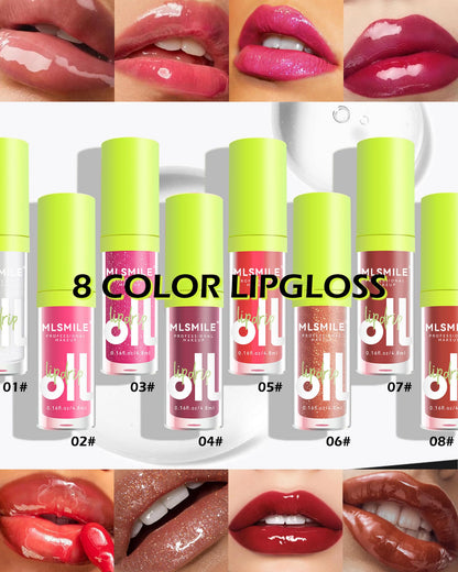 Hydrating Lip Glow Oil-1Pcs Tinted Plumping Lip Oil Gloss,Ultra-Hydrating & Nourishing Lip Care Lip Tint,Smooth Glossy Finish Clear Tint Shiny and Vegan Fat Lip Oil,Moisturizing Non-Sticky Formula-04#