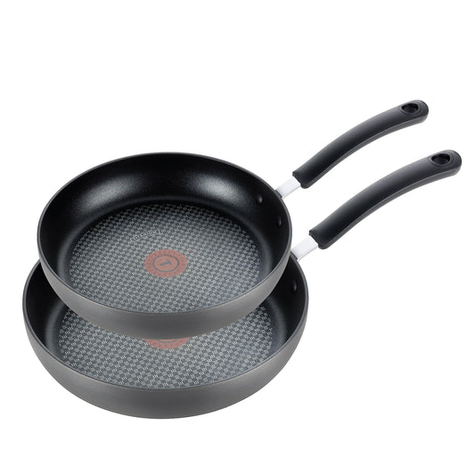 PRODUCTO 532 T-fal Ultimate Juego de sartenes antiadherentes anodizadas duras, 2 piezas, 8, 10 pulgadas, apto para horno, 400 F, ollas y sartenes, apto para lavavajillas, negro